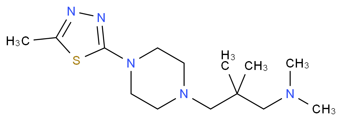 N,N,2,2-tetramethyl-3-[4-(5-methyl-1,3,4-thiadiazol-2-yl)piperazin-1-yl]propan-1-amine_分子结构_CAS_)