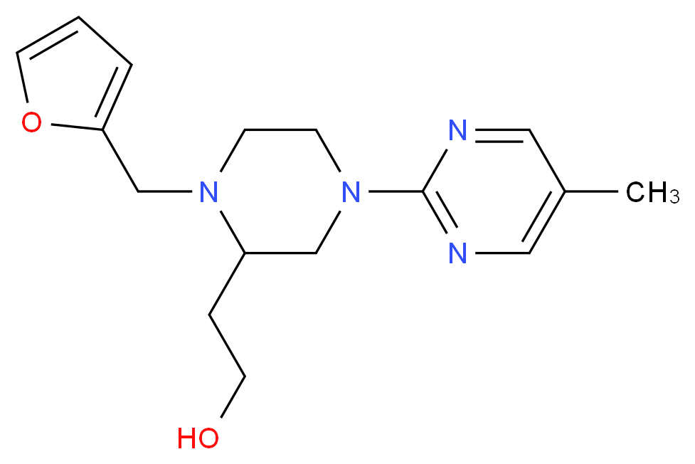 2-[1-(2-furylmethyl)-4-(5-methylpyrimidin-2-yl)piperazin-2-yl]ethanol_分子结构_CAS_)