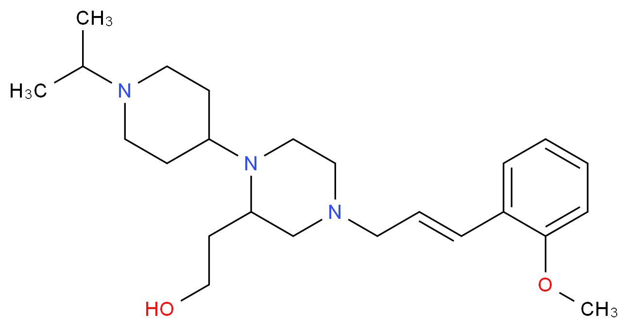 2-{1-(1-isopropyl-4-piperidinyl)-4-[(2E)-3-(2-methoxyphenyl)-2-propen-1-yl]-2-piperazinyl}ethanol_分子结构_CAS_)