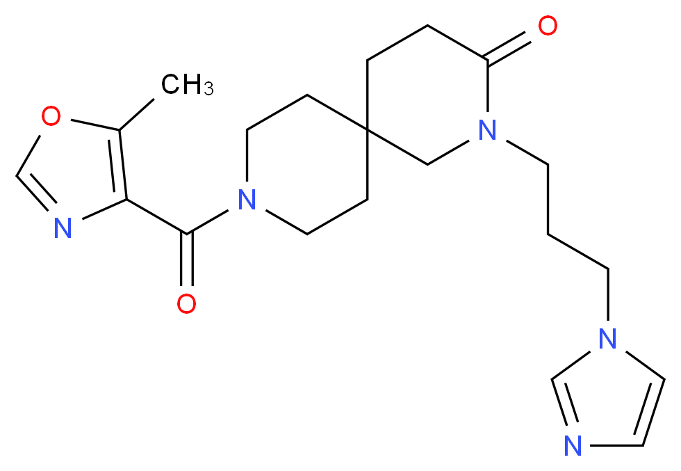 2-[3-(1H-imidazol-1-yl)propyl]-9-[(5-methyl-1,3-oxazol-4-yl)carbonyl]-2,9-diazaspiro[5.5]undecan-3-one_分子结构_CAS_)