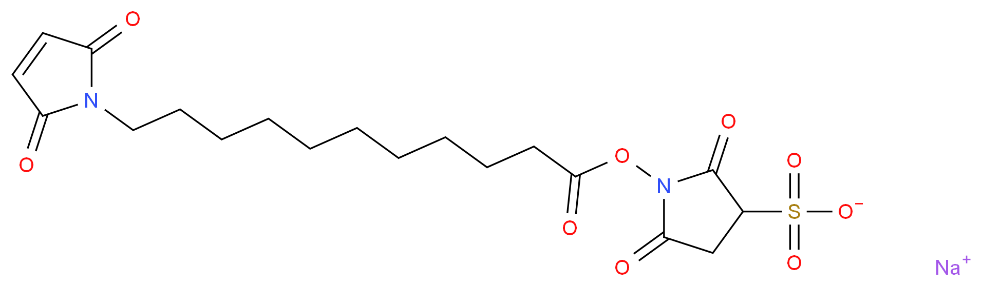 11-Maleimidoundecanoic Acid Sulfo-N-Succinimidyl Ester_分子结构_CAS_211236-68-9)