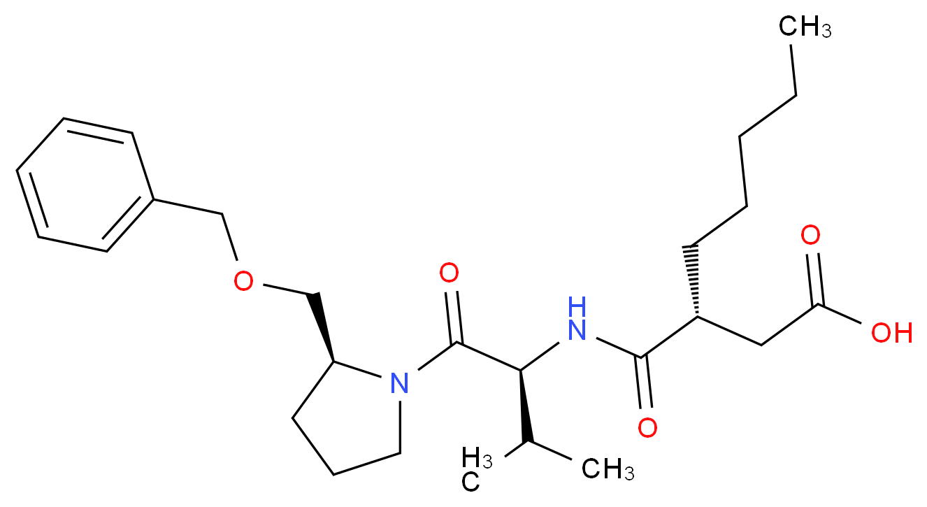 3-(R)-[1-(2-(S)-Benzyloxymethyl-pyrrolidine-1-carbonyl)-2-(S)-methyl-propylcarbamoyl)-octanoic Acid _分子结构_CAS_460754-31-8)