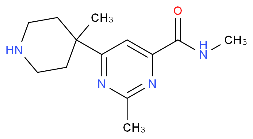 2-Methyl-6-(4-methyl-piperidin-4-yl)-pyrimidine-4-carboxylic acid methylamide_分子结构_CAS_)