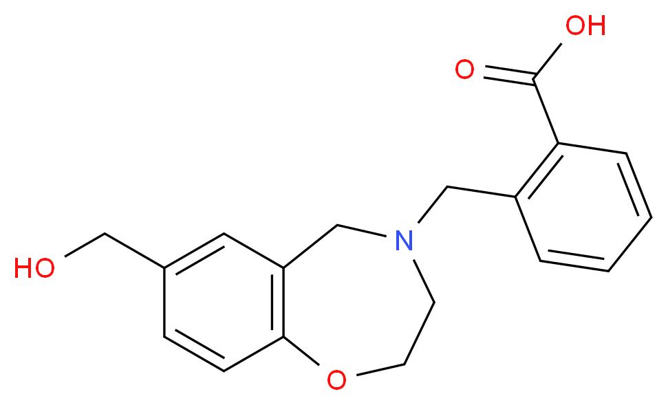 2-{[7-(hydroxymethyl)-2,3-dihydro-1,4-benzoxazepin-4(5H)-yl]methyl}benzoic acid_分子结构_CAS_)