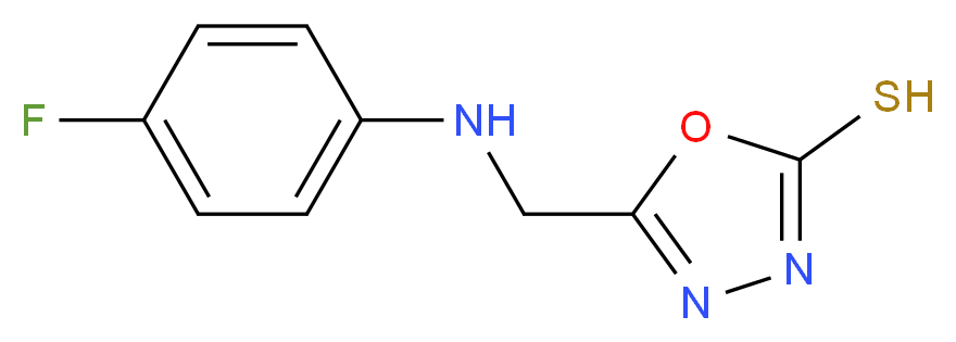 5-[(4-Fluoro-phenylamino)-methyl]-[1,3,4]oxadiazole-2-thiol_分子结构_CAS_436095-85-1)