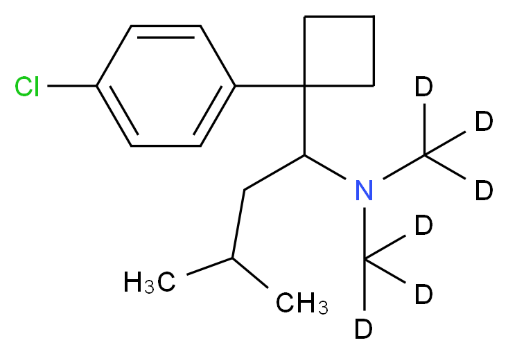 {1-[1-(4-chlorophenyl)cyclobutyl]-3-methylbutyl}bis(<sup>2</sup>H<sub>3</sub>)methylamine_分子结构_CAS_1216544-25-0