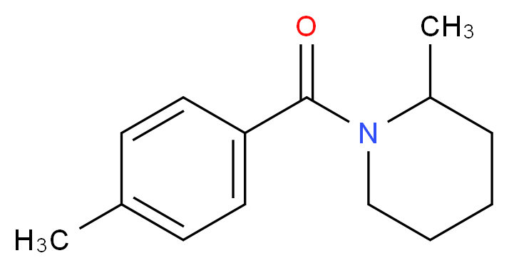 2-methyl-1-(4-methylbenzoyl)piperidine_分子结构_CAS_346695-00-9