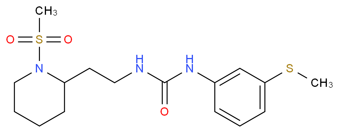 N-{2-[1-(methylsulfonyl)piperidin-2-yl]ethyl}-N'-[3-(methylthio)phenyl]urea_分子结构_CAS_)