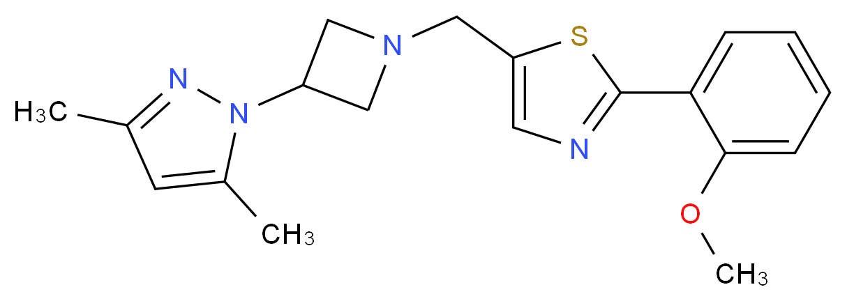 5-{[3-(3,5-dimethyl-1H-pyrazol-1-yl)azetidin-1-yl]methyl}-2-(2-methoxyphenyl)-1,3-thiazole_分子结构_CAS_)