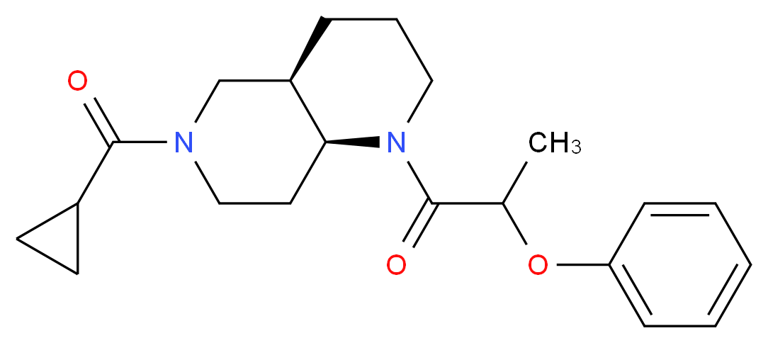 (4aR*,8aS*)-6-(cyclopropylcarbonyl)-1-(2-phenoxypropanoyl)decahydro-1,6-naphthyridine_分子结构_CAS_)