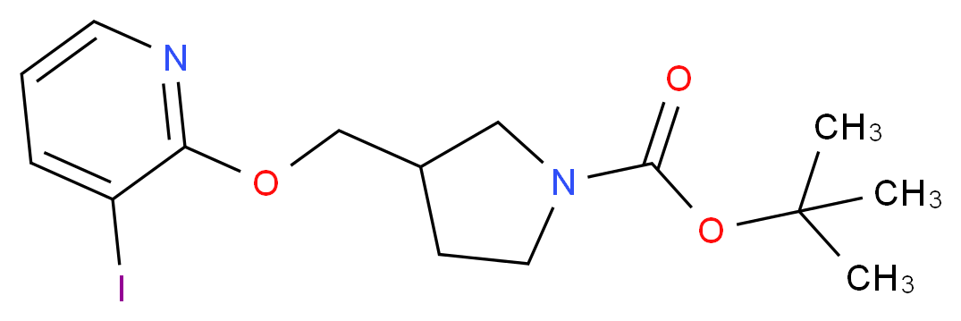 tert-Butyl 3-((3-iodopyridin-2-yloxy)methyl)-pyrrolidine-1-carboxylate_分子结构_CAS_)
