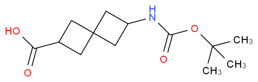 6-{[(tert-butoxy)carbonyl]amino}spiro[3.3]heptane-2-carboxylic acid_分子结构_CAS_1087798-38-6