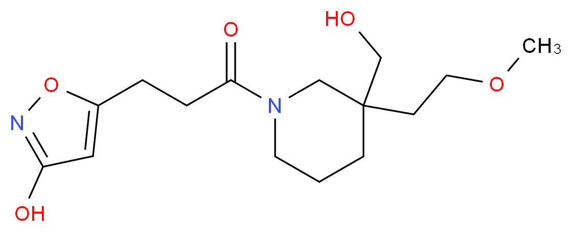 5-{3-[3-(hydroxymethyl)-3-(2-methoxyethyl)-1-piperidinyl]-3-oxopropyl}-3-isoxazolol_分子结构_CAS_)