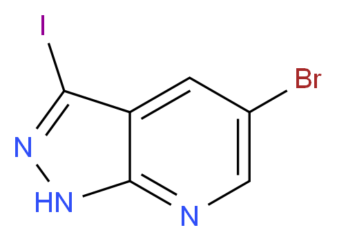 5-bromo-3-iodo-1H-pyrazolo[3,4-b]pyridine_分子结构_CAS_875781-18-3