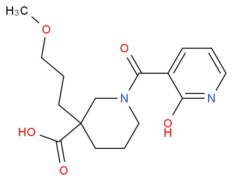 1-[(2-hydroxypyridin-3-yl)carbonyl]-3-(3-methoxypropyl)piperidine-3-carboxylic acid_分子结构_CAS_)