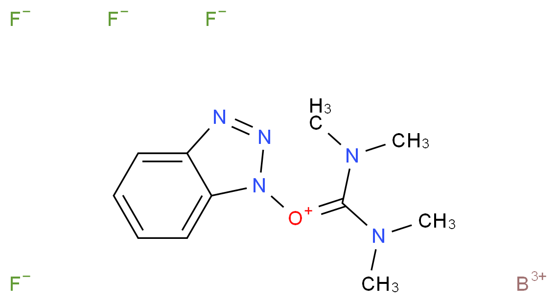 boron(3+) ion 1H-1,2,3-benzotriazol-1-yl[bis(dimethylamino)methylidene]oxidanium tetrafluoride_分子结构_CAS_125700-67-6