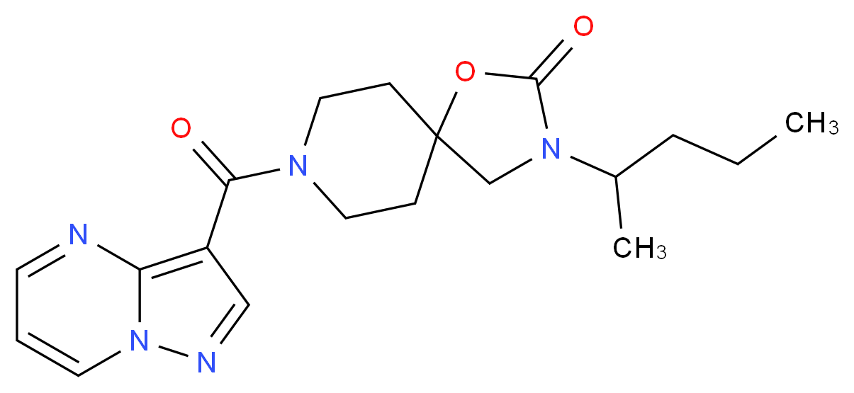 3-(1-methylbutyl)-8-(pyrazolo[1,5-a]pyrimidin-3-ylcarbonyl)-1-oxa-3,8-diazaspiro[4.5]decan-2-one_分子结构_CAS_)