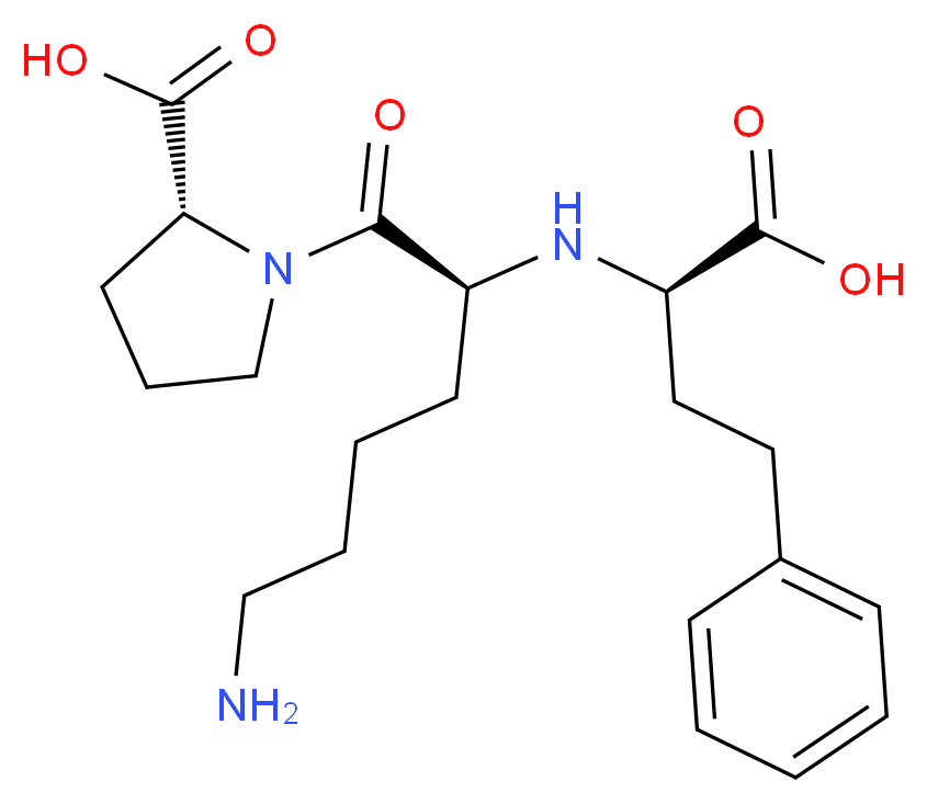 (2R)-1-[(2S)-6-amino-2-{[(1R)-1-carboxy-3-phenylpropyl]amino}hexanoyl]pyrrolidine-2-carboxylic acid_分子结构_CAS_83915-83-7