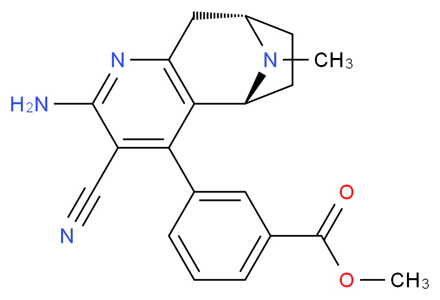 methyl 3-[(5R*,8S*)-2-amino-3-cyano-10-methyl-6,7,8,9-tetrahydro-5H-5,8-epiminocyclohepta[b]pyridin-4-yl]benzoate_分子结构_CAS_)