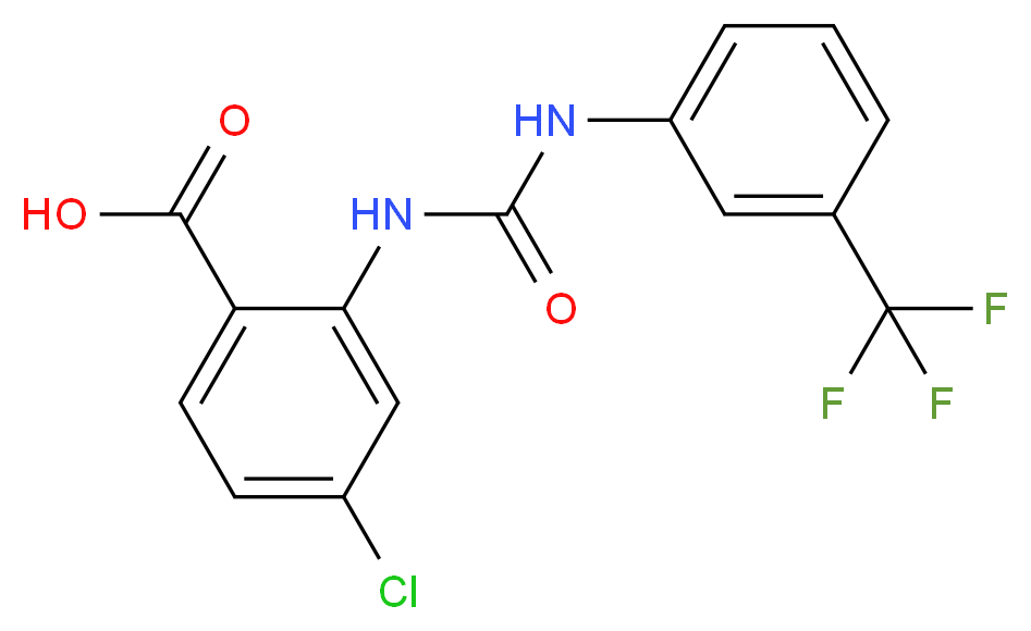 4-chloro-2-({[3-(trifluoromethyl)phenyl]carbamoyl}amino)benzoic acid_分子结构_CAS_426834-38-0