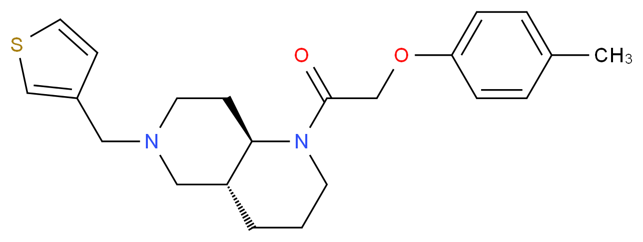 (4aR*,8aR*)-1-[(4-methylphenoxy)acetyl]-6-(3-thienylmethyl)decahydro-1,6-naphthyridine_分子结构_CAS_)