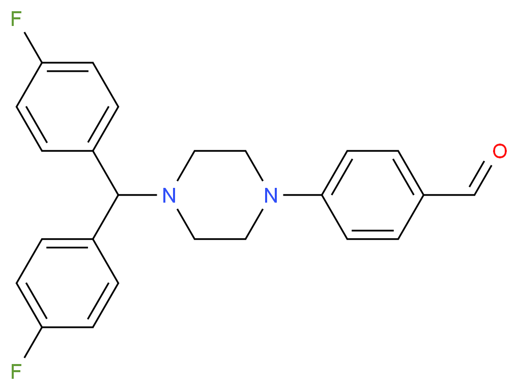 4-{4-[bis(4-fluorophenyl)methyl]piperazin-1-yl}benzaldehyde_分子结构_CAS_914349-58-9