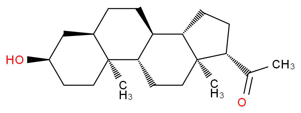 1-[(1S,2S,5R,7R,10R,11S,14S,15S)-5-hydroxy-2,15-dimethyltetracyclo[8.7.0.0<sup>2</sup>,<sup>7</sup>.0<sup>1</sup><sup>1</sup>,<sup>1</sup><sup>5</sup>]heptadecan-14-yl]ethan-1-one_分子结构_CAS_128-20-1