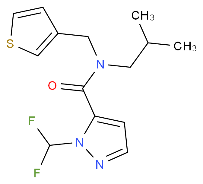1-(difluoromethyl)-N-isobutyl-N-(3-thienylmethyl)-1H-pyrazole-5-carboxamide_分子结构_CAS_)