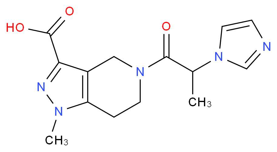 5-[2-(1H-imidazol-1-yl)propanoyl]-1-methyl-4,5,6,7-tetrahydro-1H-pyrazolo[4,3-c]pyridine-3-carboxylic acid_分子结构_CAS_)
