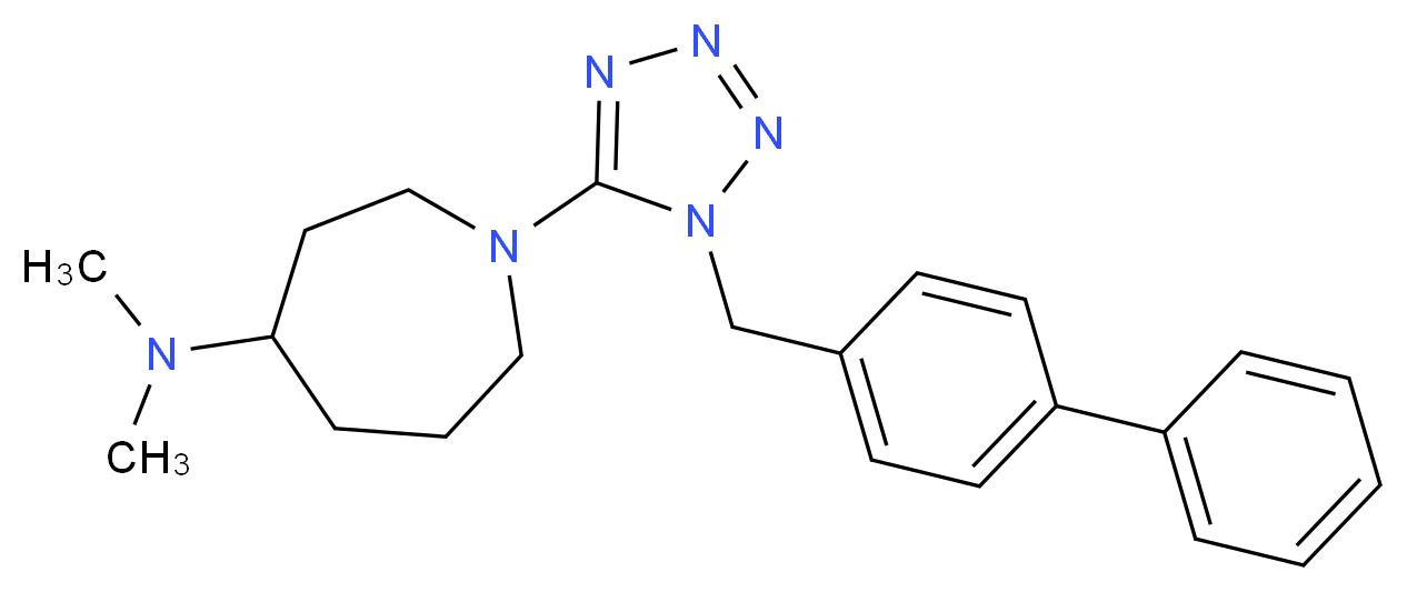 1-[1-(4-biphenylylmethyl)-1H-tetrazol-5-yl]-N,N-dimethyl-4-azepanamine_分子结构_CAS_)
