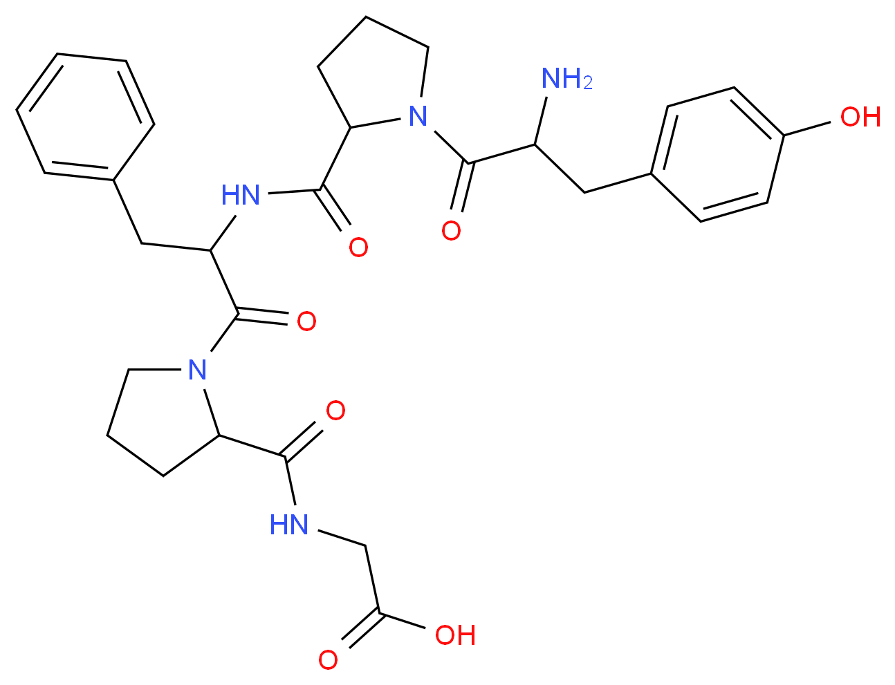 2-({1-[2-({1-[2-amino-3-(4-hydroxyphenyl)propanoyl]pyrrolidin-2-yl}formamido)-3-phenylpropanoyl]pyrrolidin-2-yl}formamido)acetic acid_分子结构_CAS_72122-63-5