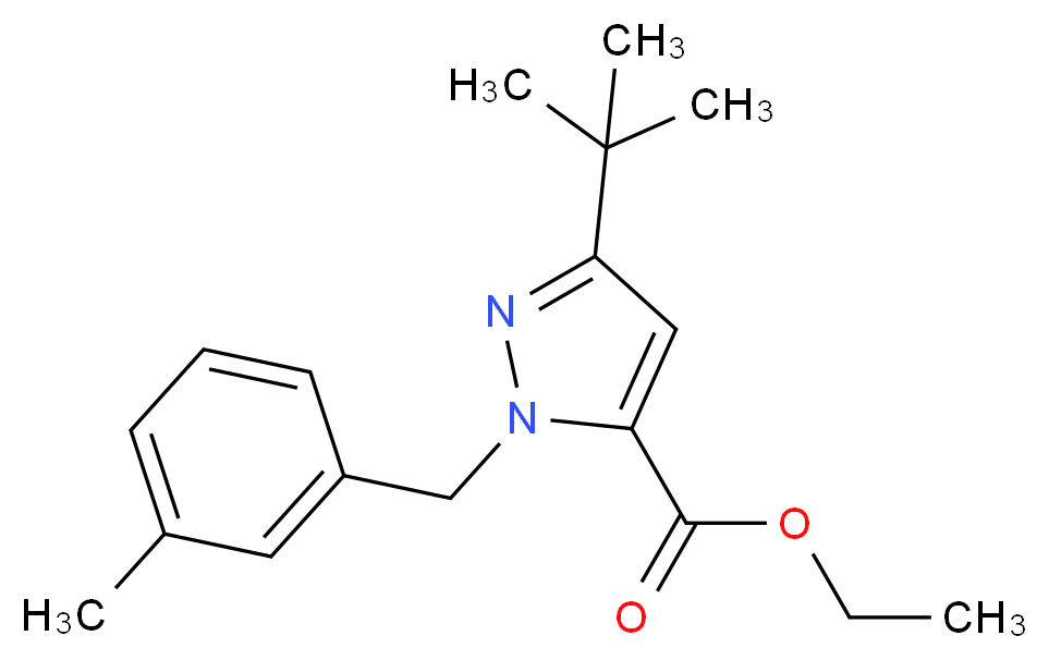 Ethyl 3-(tert-butyl)-1-(3-methylbenzyl)-1H-pyrazole-5-carboxylate_分子结构_CAS_306936-95-8)