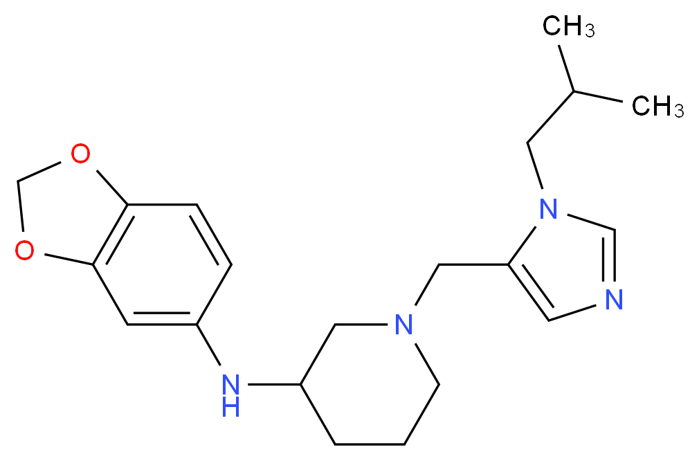 N-1,3-benzodioxol-5-yl-1-[(1-isobutyl-1H-imidazol-5-yl)methyl]-3-piperidinamine_分子结构_CAS_)