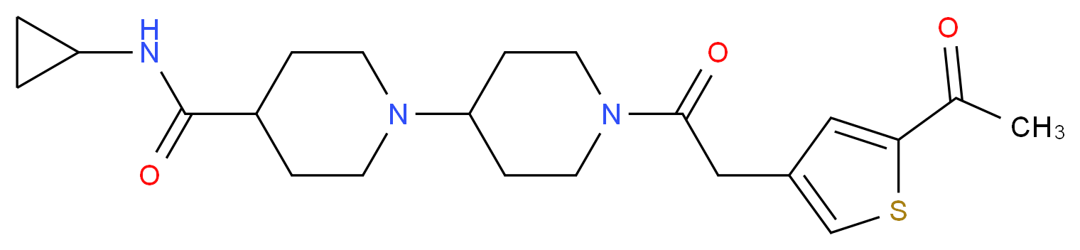 1'-[(5-acetyl-3-thienyl)acetyl]-N-cyclopropyl-1,4'-bipiperidine-4-carboxamide_分子结构_CAS_)