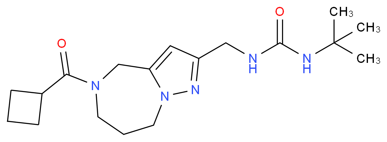 N-(tert-butyl)-N'-{[5-(cyclobutylcarbonyl)-5,6,7,8-tetrahydro-4H-pyrazolo[1,5-a][1,4]diazepin-2-yl]methyl}urea_分子结构_CAS_)