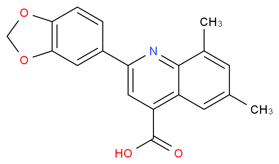 2-(1,3-Benzodioxol-5-yl)-6,8-dimethylquinoline-4-carboxylic acid_分子结构_CAS_)