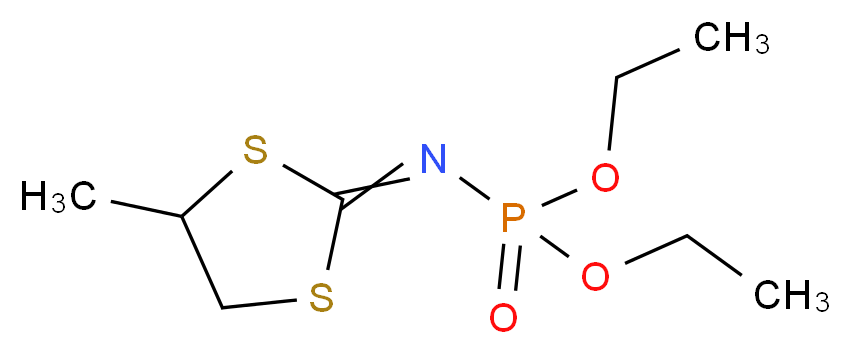N-(diethoxyphosphoryl)-4-methyl-1,3-dithiolan-2-imine_分子结构_CAS_950-10-7