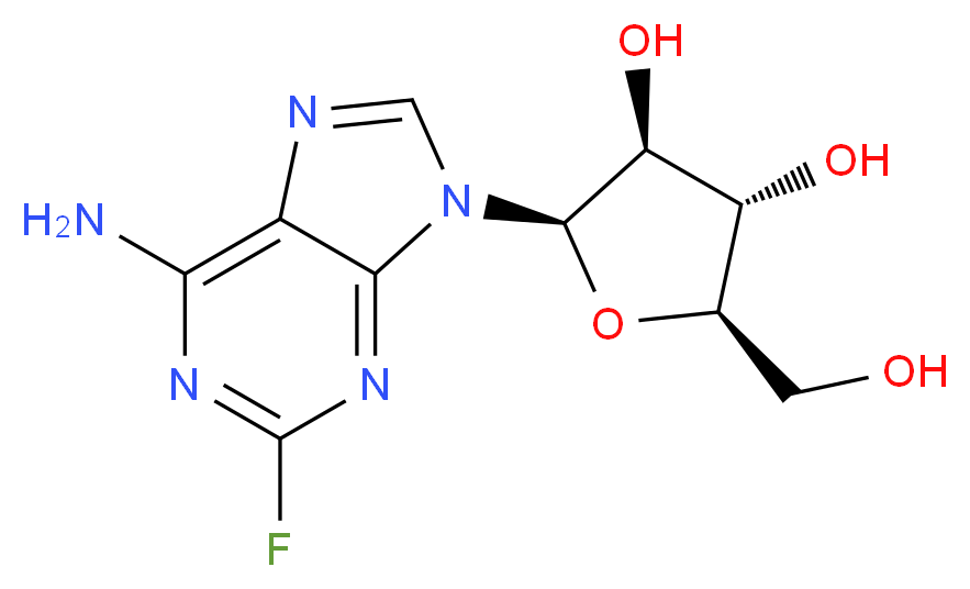 (2R,3S,4S,5R)-2-(6-amino-2-fluoro-9H-purin-9-yl)-5-(hydroxymethyl)oxolane-3,4-diol_分子结构_CAS_21679-14-1