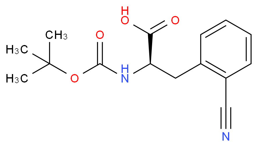 (2R)-2-{[(tert-butoxy)carbonyl]amino}-3-(2-cyanophenyl)propanoic acid_分子结构_CAS_261380-28-3