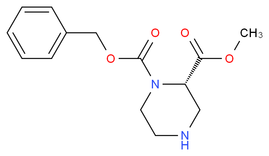 1-benzyl 2-methyl (2S)-piperazine-1,2-dicarboxylate_分子结构_CAS_314741-63-4