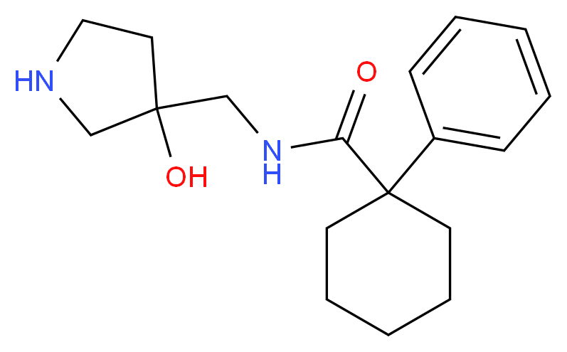 N-[(3-hydroxypyrrolidin-3-yl)methyl]-1-phenylcyclohexanecarboxamide_分子结构_CAS_)