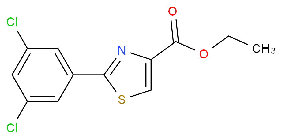 ethyl 2-(3,5-dichlorophenyl)-1,3-thiazole-4-carboxylate_分子结构_CAS_132089-38-4