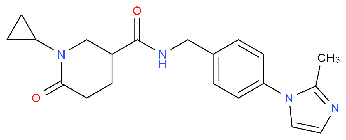1-cyclopropyl-N-[4-(2-methyl-1H-imidazol-1-yl)benzyl]-6-oxo-3-piperidinecarboxamide_分子结构_CAS_)