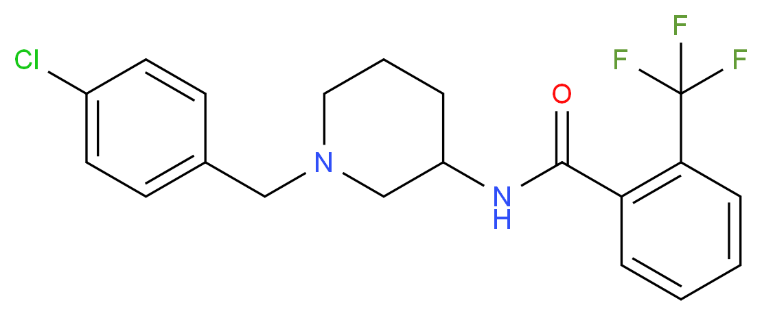N-[1-(4-chlorobenzyl)-3-piperidinyl]-2-(trifluoromethyl)benzamide_分子结构_CAS_)