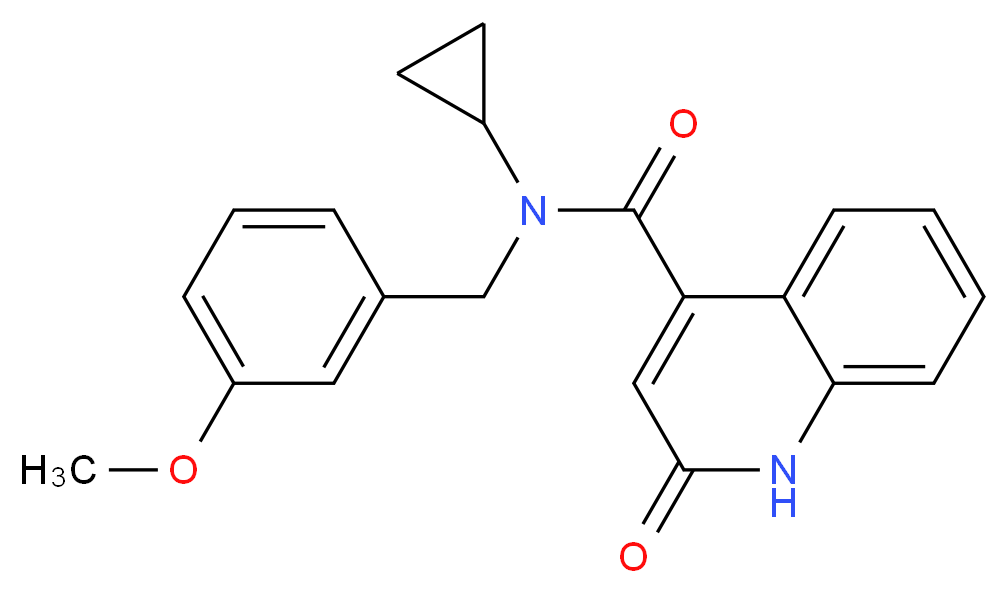 N-cyclopropyl-N-(3-methoxybenzyl)-2-oxo-1,2-dihydroquinoline-4-carboxamide_分子结构_CAS_)