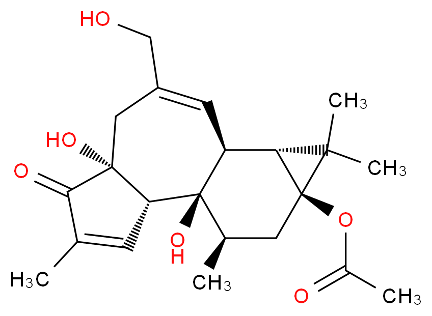 (1R,2S,6R,10S,11R,13S,15R)-1,6-dihydroxy-8-(hydroxymethyl)-4,12,12,15-tetramethyl-5-oxotetracyclo[8.5.0.0<sup>2</sup>,<sup>6</sup>.0<sup>1</sup><sup>1</sup>,<sup>1</sup><sup>3</sup>]pentadeca-3,8-dien-13-yl acetate_分子结构_CAS_60857-08-1