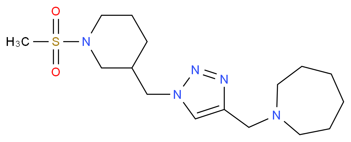1-[(1-{[1-(methylsulfonyl)-3-piperidinyl]methyl}-1H-1,2,3-triazol-4-yl)methyl]azepane_分子结构_CAS_)