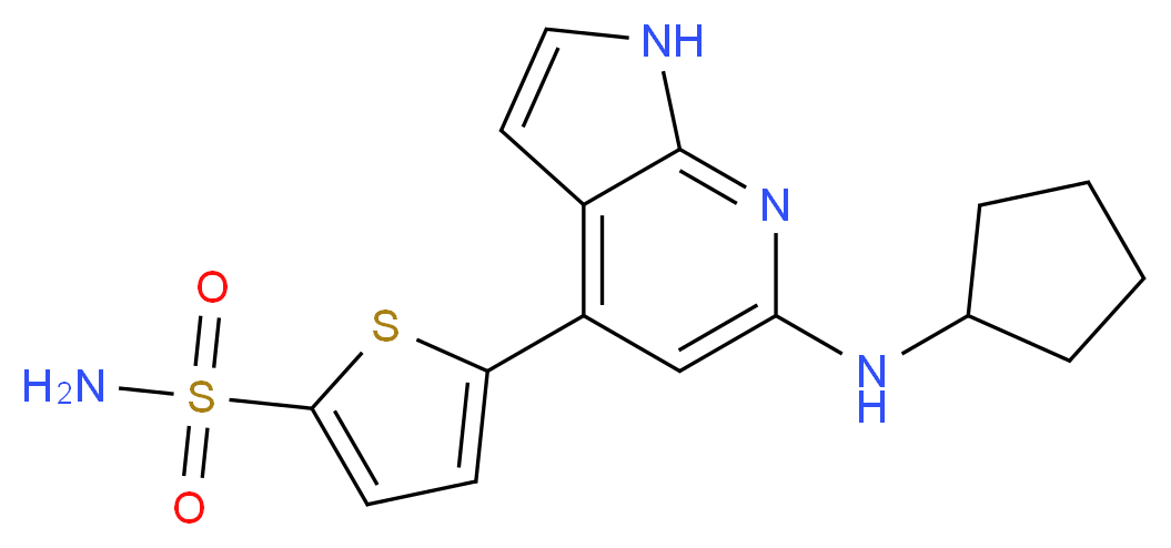5-[6-(cyclopentylamino)-1H-pyrrolo[2,3-b]pyridin-4-yl]-2-thiophenesulfonamide_分子结构_CAS_)