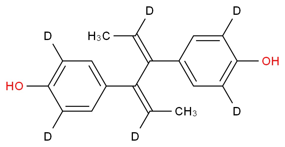 4-[(2Z,4Z)-4-[4-hydroxy(3,5-<sup>2</sup>H<sub>2</sub>)phenyl](2,5-<sup>2</sup>H<sub>2</sub>)hexa-2,4-dien-3-yl](2,6-<sup>2</sup>H<sub>2</sub>)phenol_分子结构_CAS_91297-99-3