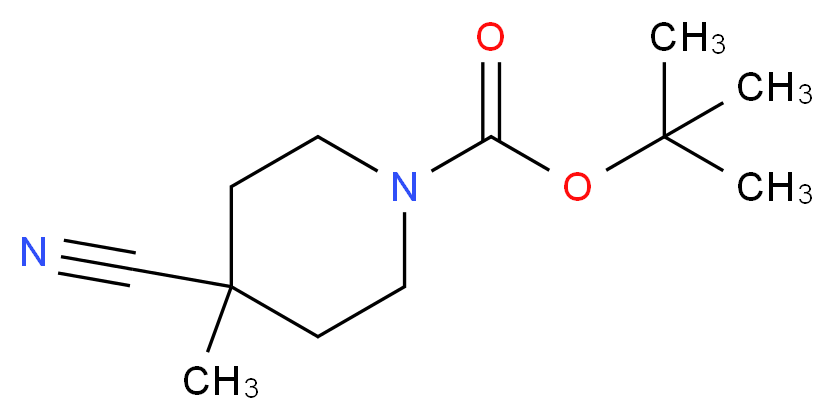 tert-butyl 4-cyano-4-methylpiperidine-1-carboxylate_分子结构_CAS_)